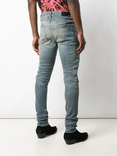 Shop Amiri Moto Skinny-fit Jeans In Blue