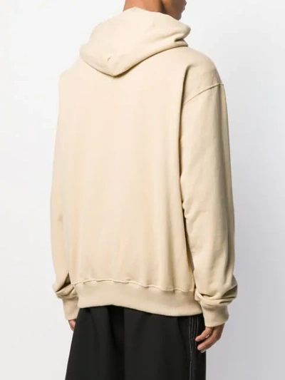Shop Adish Logo Embroidery Hoodie In Neutrals