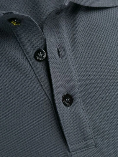 Shop Fendi Logo Patch Piqué Polo Shirt In Grey
