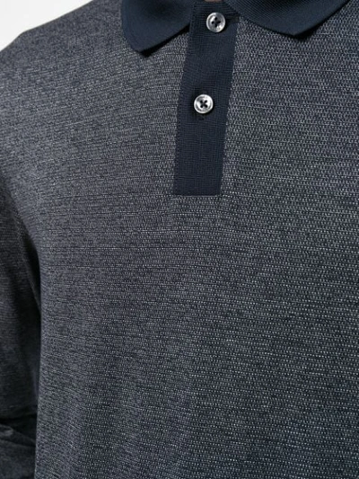 Shop Hugo Boss Contrast Collar Polo Shirt In Blue