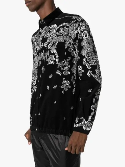 Shop Sacai Paisley Floral Print Shirt In Black