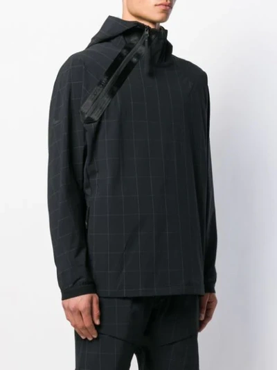 Shop Nike Checked Pullover Jacket In Black