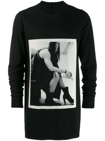 RICK OWENS DRKSHDW GRAPHIC PRINT SWEATSHIRT - 黑色