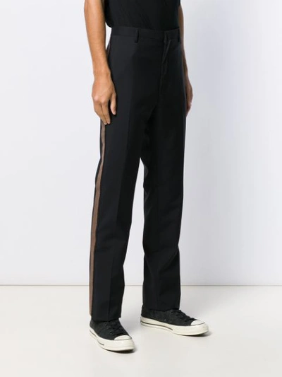 Shop Lanvin Striped Slim-fit Trousers In Blue
