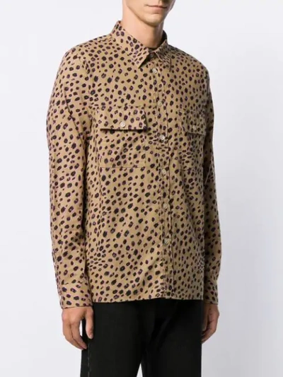 Shop Ps By Paul Smith Cheetah Print Overshirt In Brown