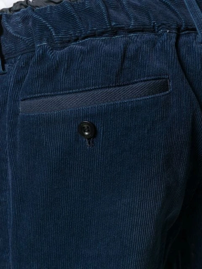 Shop Sacai Cuffed Drawstring Trousers In 201 Blu