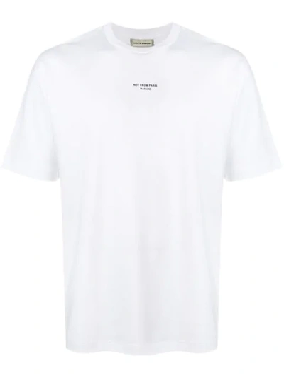 Shop Drôle De Monsieur Slogan Short-sleeve T-shirt In White