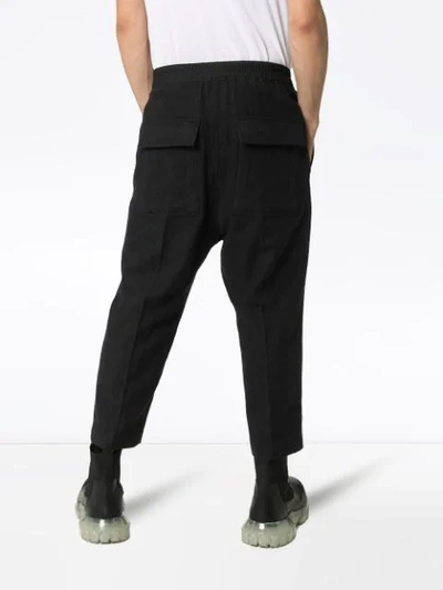 Shop Rick Owens Drawstring Drop-crotch Trousers In Black