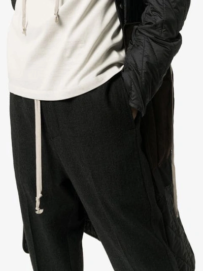 Shop Rick Owens Drawstring Drop-crotch Trousers In Black