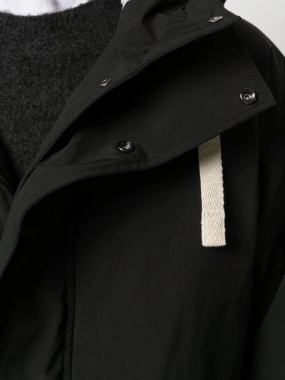 Shop Acne Studios Contrast Drawstrings Padded Parka Coat In Black