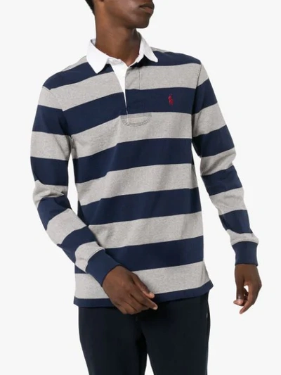 Shop Polo Ralph Lauren Striped Polo Shirt In Blue