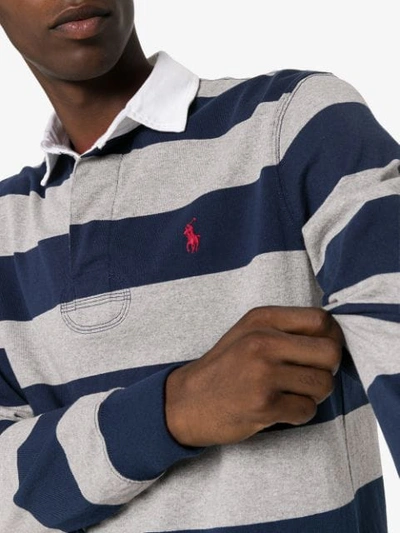 Shop Polo Ralph Lauren Striped Polo Shirt In Blue