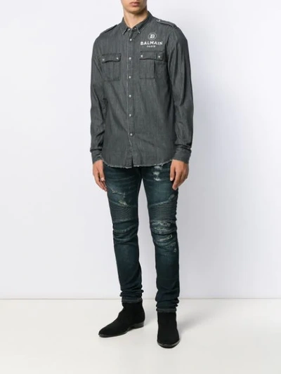 Balmain Logo Shirt In Black