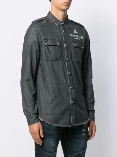 Balmain Logo Shirt In Black