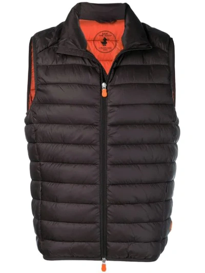 Shop Save The Duck Padded Waistcoat - Brown