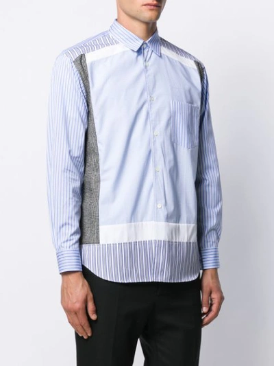 Shop Comme Des Garçons Shirt Contrast Stripe Shirt In Blue