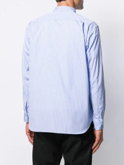 Shop Comme Des Garçons Shirt Contrast Stripe Shirt In Blue