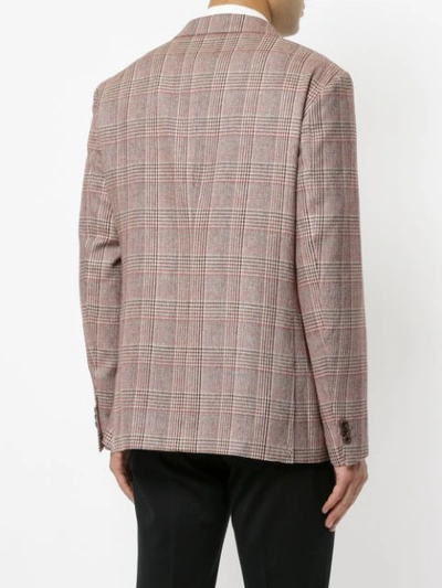 Shop Etro Check Blazer In Red