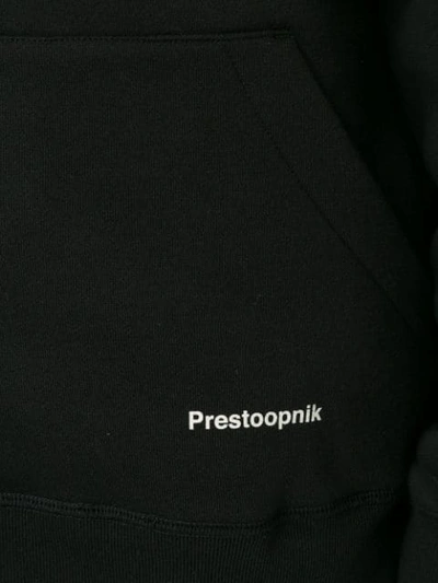 Shop Undercover Printed Detail Zipped Hoodie In Black
