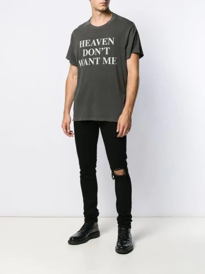 Shop Amiri Heaven And Hell Print T-shirt In Grey