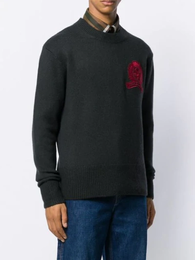 Shop Tommy Hilfiger Crest Jumper In Grey