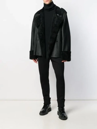 Ann Demeulemeester Knitted Turtle Neck Jumper In Black