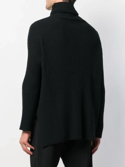 Ann Demeulemeester Knitted Turtle Neck Jumper In Black