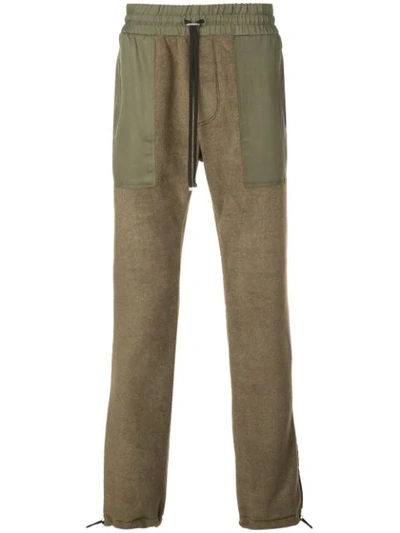 AMIRI DRAWSTRING WAIST STRAIGHT TROUSERS - 绿色