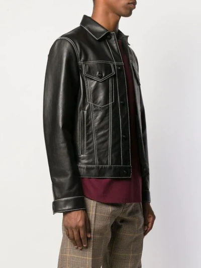 Shop Marni Fitted Leather Jacket In 00n99