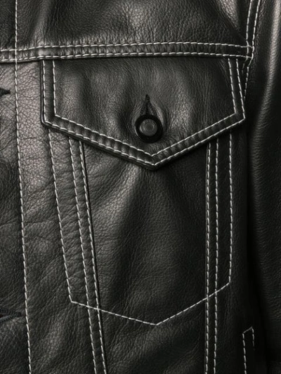 Shop Marni Fitted Leather Jacket In 00n99