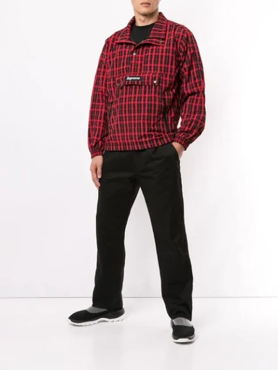 Supreme Nylon Plaid Pullover In Red | ModeSens