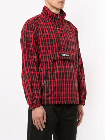 Supreme Nylon Plaid Pullover In Red | ModeSens