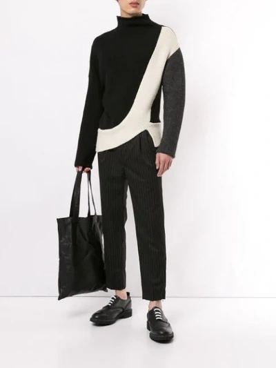 Shop Kiko Kostadinov Two-tone Knit Jumper In Black