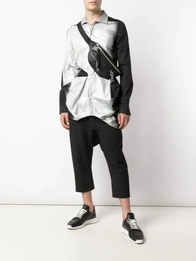 Shop Rick Owens Ruched Sprayed Shirt In Silver