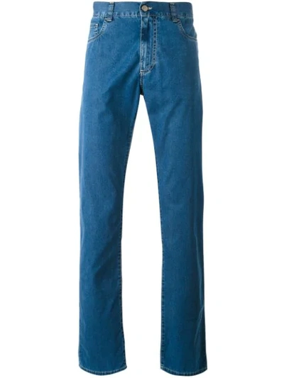 Shop Canali Regular-fit Jeans In Blue