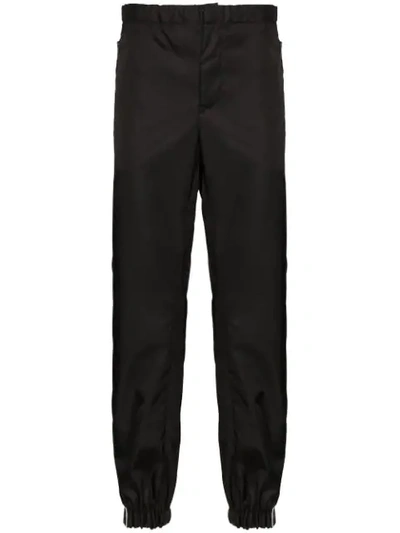 Shop Prada Drawstring Track Trousers In Nero