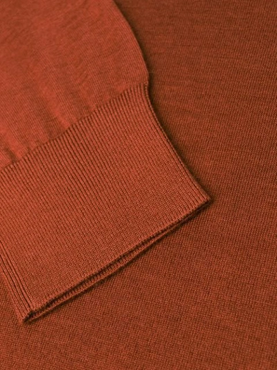 Shop Ermenegildo Zegna Fine Knit Sweater In Orange