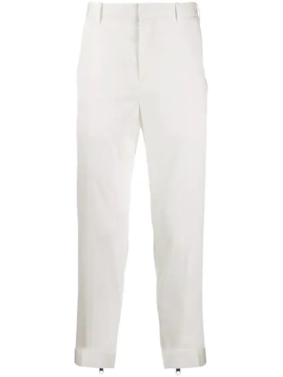 Shop Neil Barrett Straight-leg Casual Trousers In White