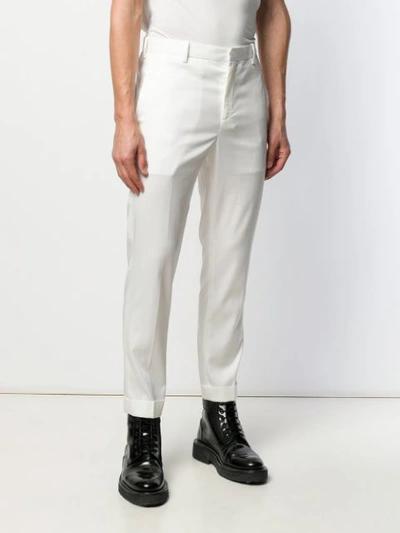 Shop Neil Barrett Straight-leg Casual Trousers In White