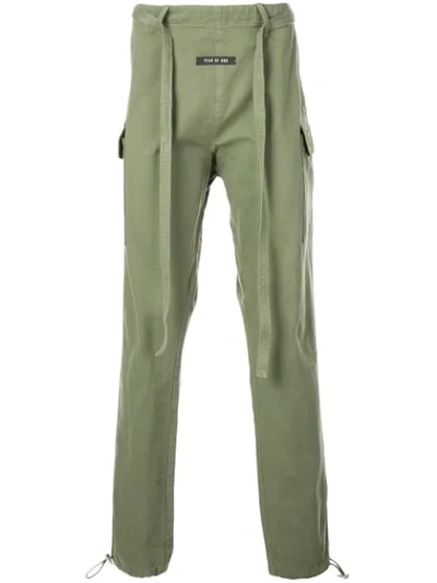 Shop Fear Of God Drawstring Trousers In Green