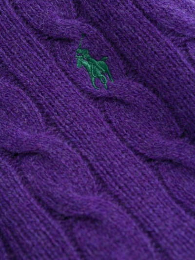 Shop Polo Ralph Lauren Cable Knit Jumper In 15 Purple