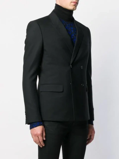 Shop Saint Laurent Double-breasted Blazer In Black