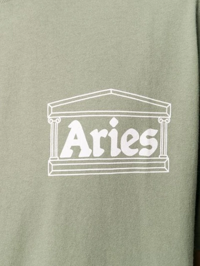 Shop Aries Logo Print T-shirt In Green