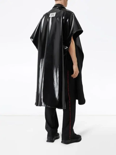 Shop Burberry Vinyl Belted Cape In Black