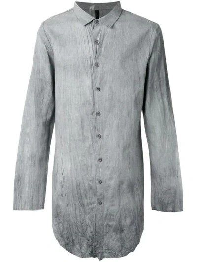 Shop Army Of Me Crumpled Long Shirt In Grey