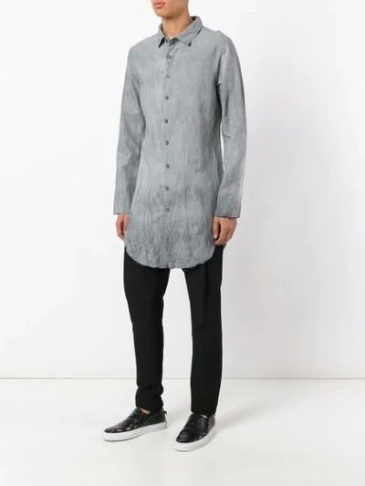 Shop Army Of Me Crumpled Long Shirt In Grey