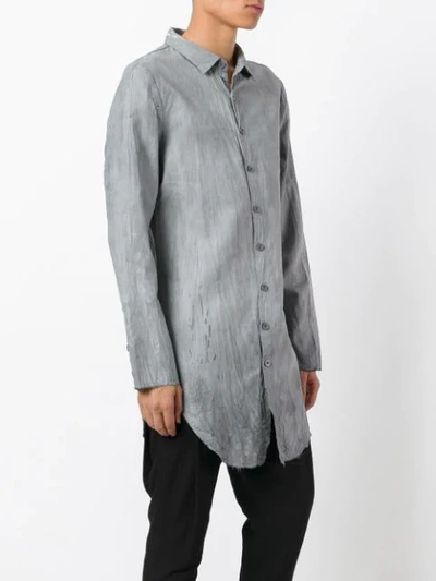 Shop Army Of Me Crumpled Long Shirt In Grey
