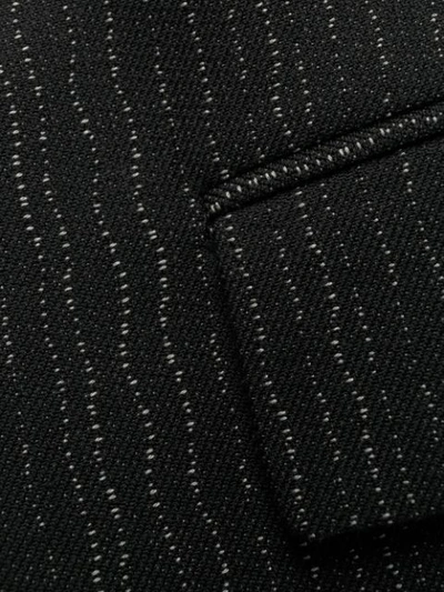 Shop Fendi Striped Double-breasted Coat In Black