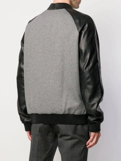 Shop Giuseppe Zanotti Logo Bomber Jacket In Grey