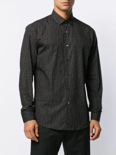 Shop Ferragamo Chains Print Shirt In Black